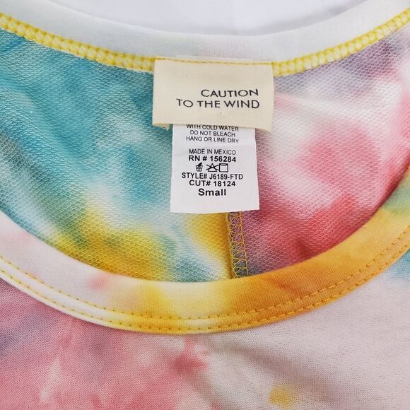 Caution To The Wind Tie Dye T-shirt Festival Dress Small - Picture 4 of 6